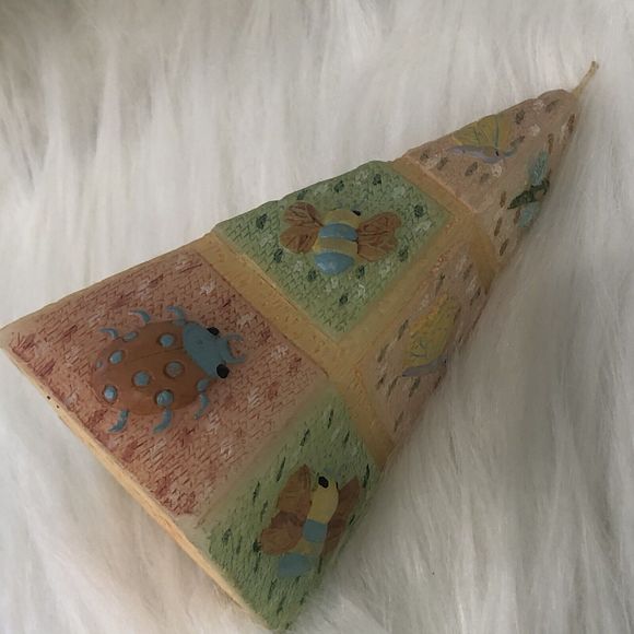 Vtg Green /Yellow /Brown Pyramid Drip Colored Candle(New, Not Used) - Picture 10 of 13